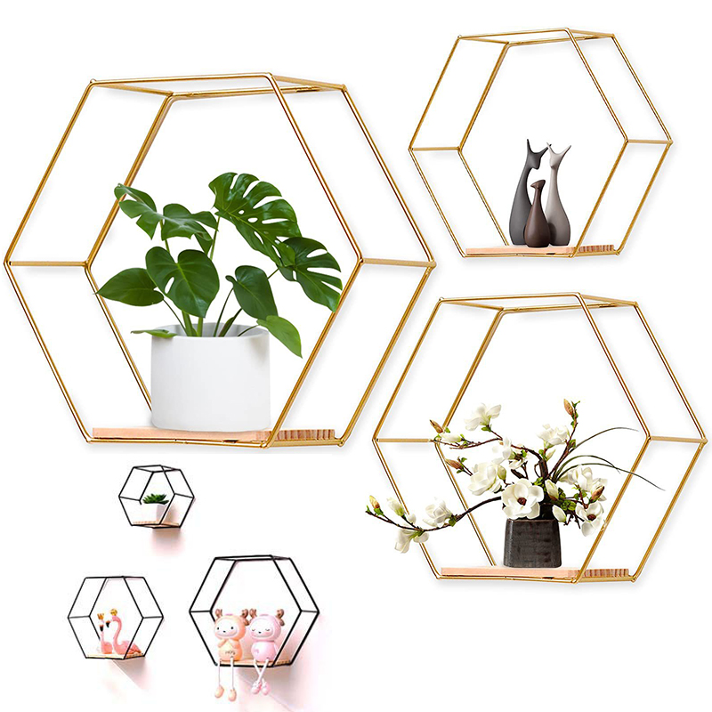 Sustainable Living Eco Friendly - 3 Teile/satz Sechseck Form Eisen Wand