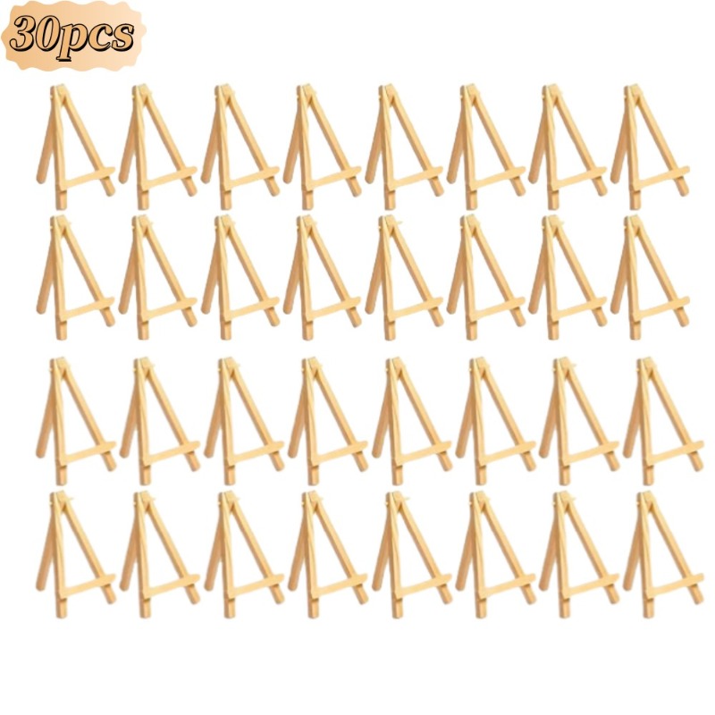 Sustainable Living Eco Friendly - 30Pcs Mini Holz Staffelei Steht A-Rahmen