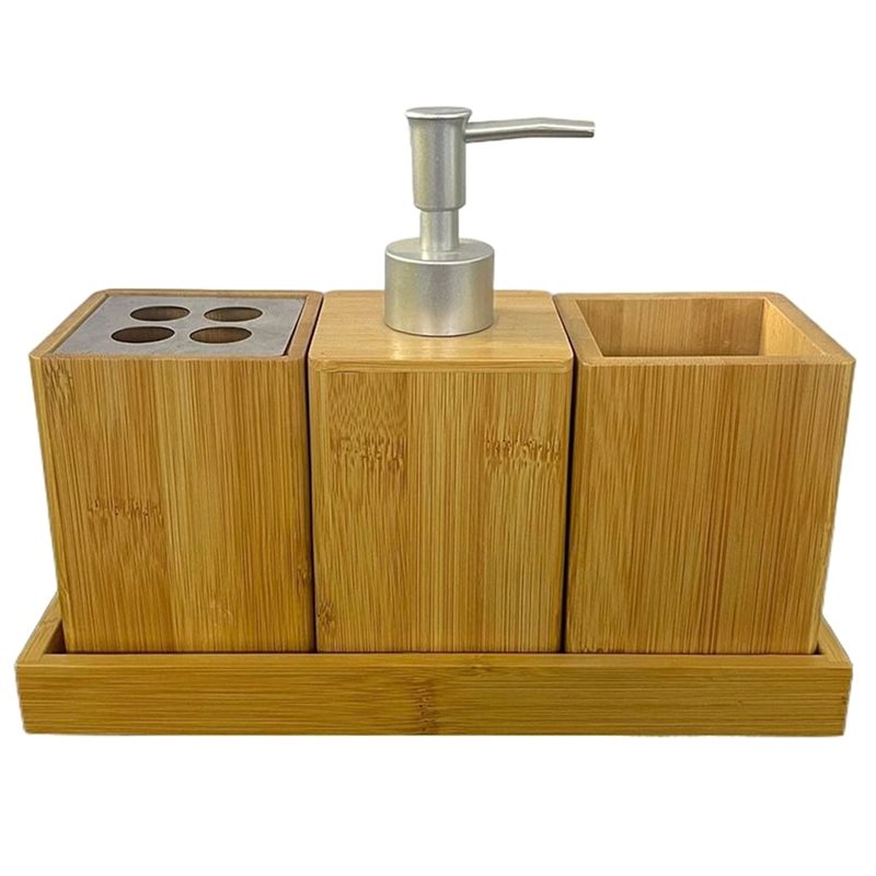 Bamboo Toothbrush Set - 【FLASH DEAL】Tragbares Bade-Aufbewahrungsbox-Set aus Bambus, leer,