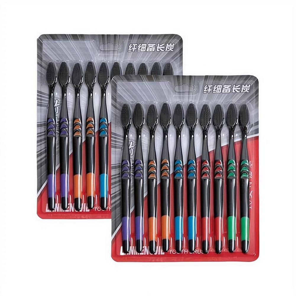 Bamboo Toothbrush Set - 10 Stück verpackte Zahnbürsten mit weichen