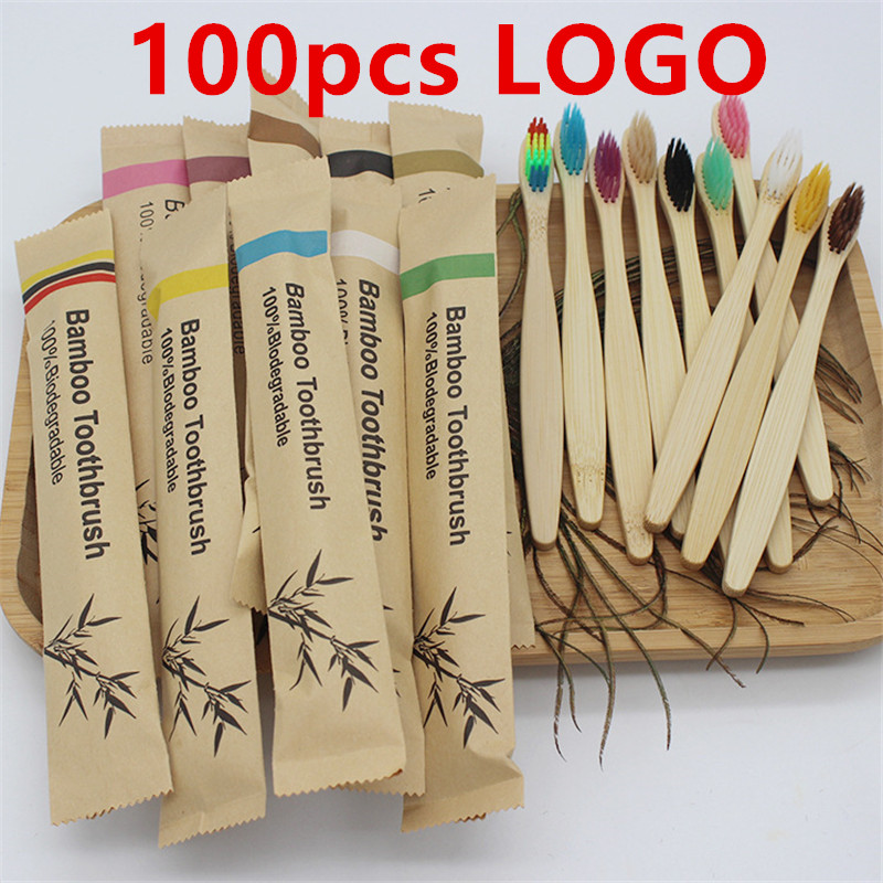 Bamboo Toothbrush Set - 50/100 Stück individuelle Logo-Zahnbürste aus Bambus