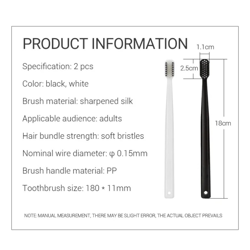 Bamboo Toothbrush Set - 2-10 Stück Umweltfreundliche Bambus-Aktivkohle Zahnbürsten mit