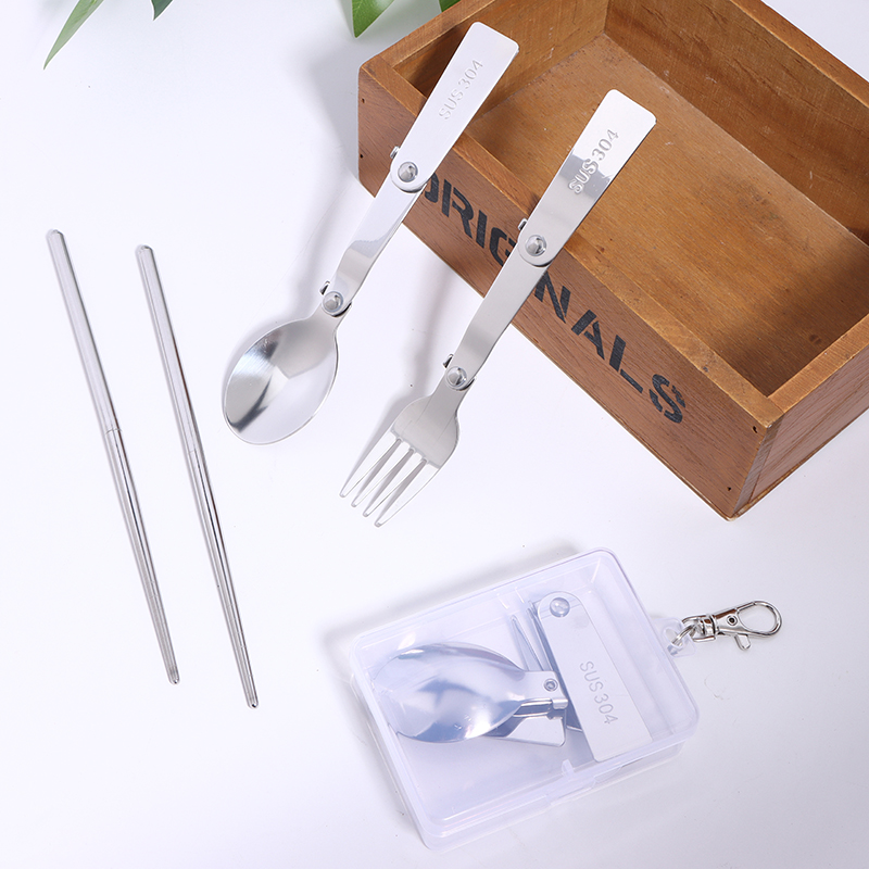 Bamboo Cutlery Travel - 1PC/3PCS Tragbares Outdoor-Besteck-Set aus Edelstahl –