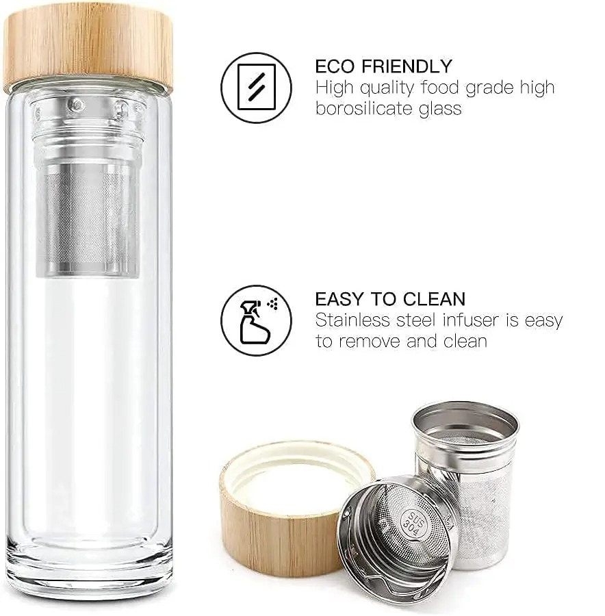 300/400/500ml Doppelwandige Gl – Bamboo Cutlery Travel Bewertung und Preis