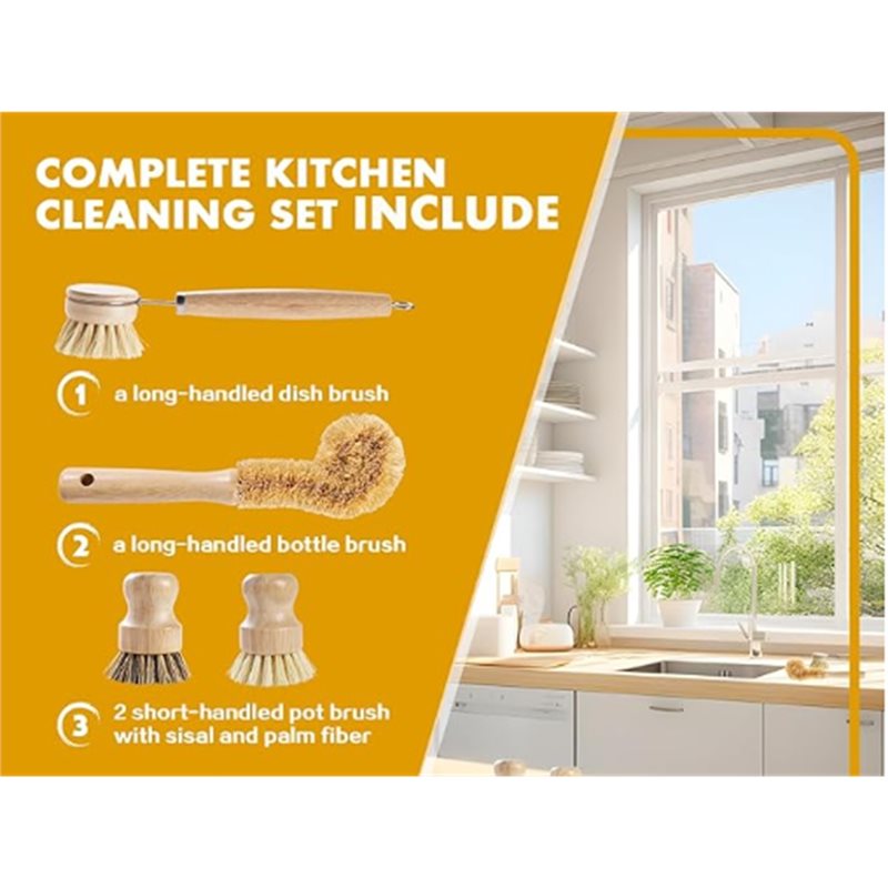 ABNL Ergonomische Holzgriffe 4 – Dish Brush Bamboo Bewertung und Preis